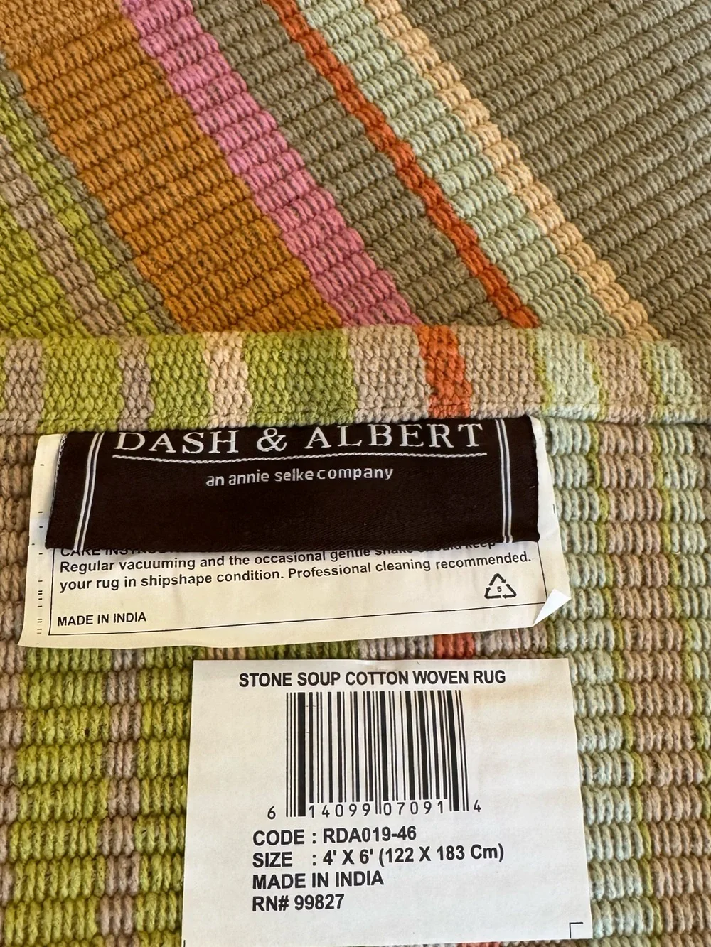 Dash and Albert Cotton “Stone Soup” Rug - NEW - Picture 3 of 4